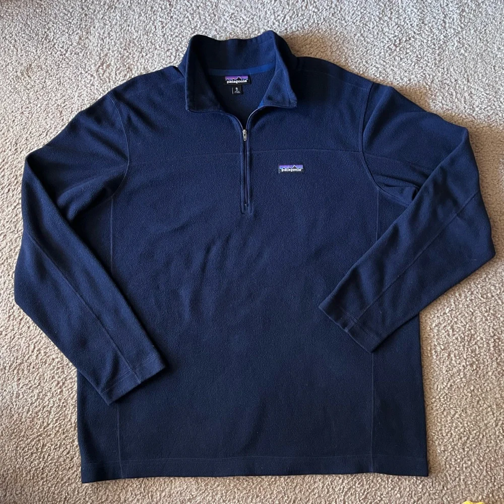 Patagonia Men's Micro D Fleece Pullover Quarter Zip Sz XL in New Navy